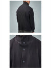 Funnel Neck Pleated Jacket Brown - ISSEY MIYAKE - BALAAN 6