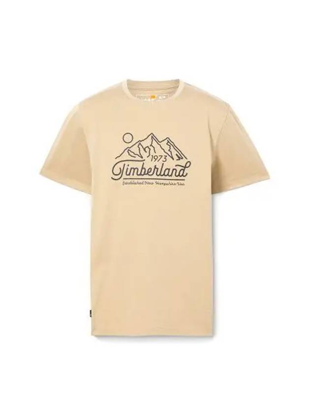 Men s Mountain Logo Graphic Short Sleeve T Shirt Lemon Pepper TB0A2QMTDH41 - TIMBERLAND - BALAAN 1