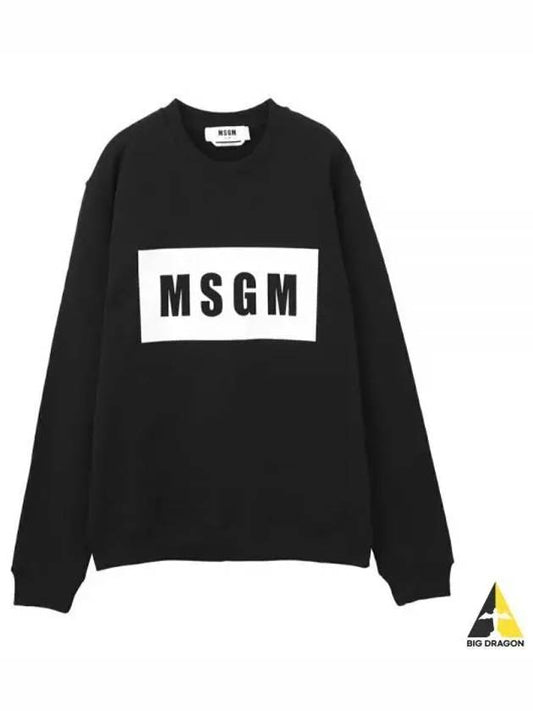 Box Logo Print Sweatshirt Black - MSGM - BALAAN 2