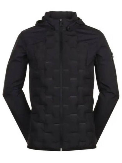 Pattern Padded Hooded Jacket Black - HUGO BOSS - BALAAN 2