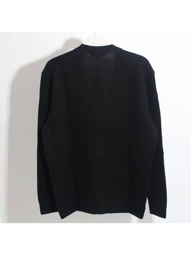 Bold Fox Head Patch Regular Lambswool Cardigan Black - MAISON KITSUNE - BALAAN 3