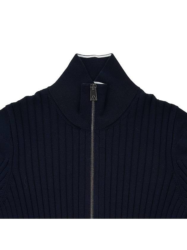 Knit Zip Up Jacket Navy - BOTTEGA VENETA - BALAAN 4