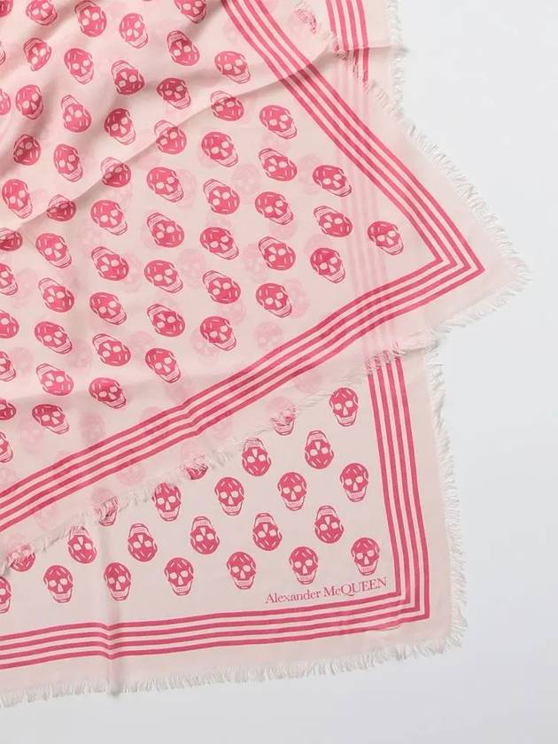 Biker Red Skull Scarf White - ALEXANDER MCQUEEN - BALAAN 3