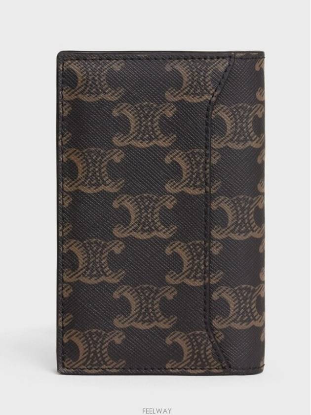 Triomphe Vertical Card Wallet Black - CELINE - BALAAN 6