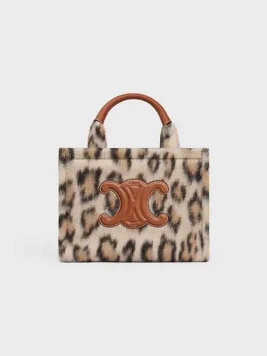 Leopard Textile Calfskin Small Cabas Thais Tote Bag - CELINE - BALAAN 2