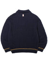 OGAF Wool Cola Cable Knit Top Navy - OGARP - BALAAN 3