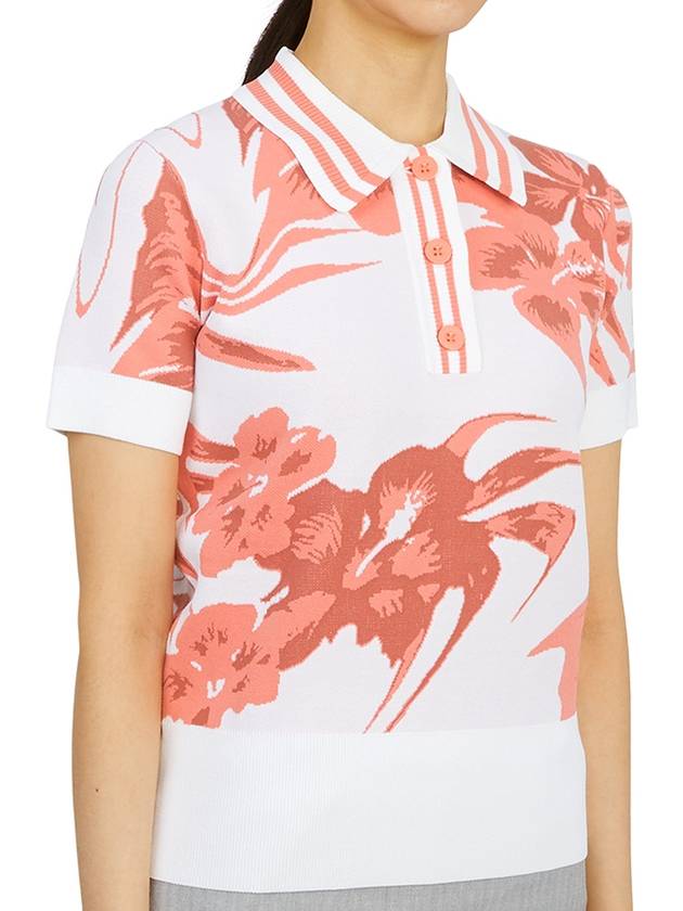 Hedda Knitted Polo Shirt Hibiscus Pink - J.LINDEBERG - BALAAN 4