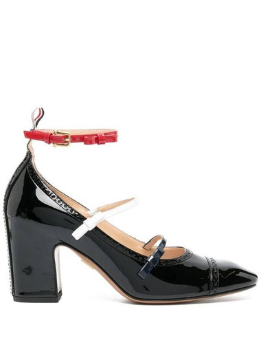 Soft Patent Bow Strap Court Pumps Black - THOM BROWNE - BALAAN 1