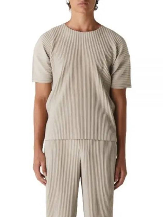 Pleated Short Sleeve T-Shirt Beige - ISSEY MIYAKE - BALAAN 2