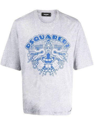 logo print short sleeve t-shirt gray - DSQUARED2 - BALAAN 1