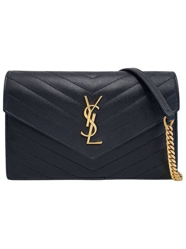 393953 Monogram Envelope Gold WOC Cross Bag - SAINT LAURENT - BALAAN 1