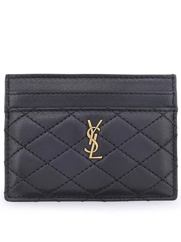 Gabi Quilted Lambskin Card Wallet Black - SAINT LAURENT - BALAAN 2