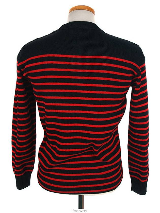 Striped Ranaul Knit Top Black Red - SAINT LAURENT - BALAAN 4