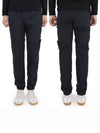 Men's Compass Patch Light Stretch Cotton Canvas Track Pants Navy - STONE ISLAND - BALAAN 2