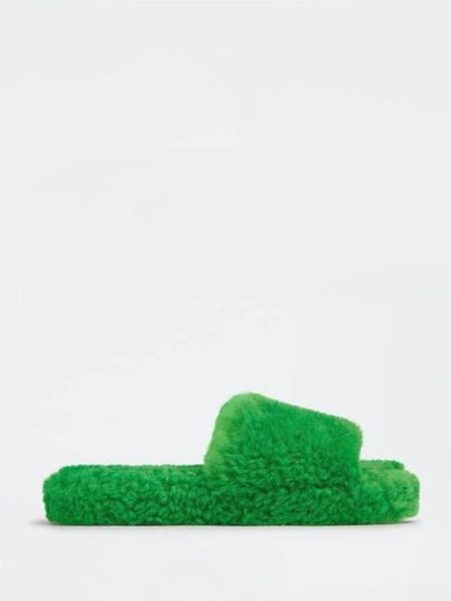 Teddy Shearling Slippers Green - BOTTEGA VENETA - BALAAN 2