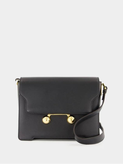 Trunkaroo Medium Leather Shoulder Bag Black - MARNI - BALAAN 2