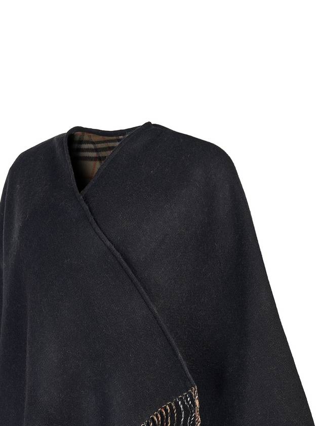 Check Reversible Wool Cape Black - BURBERRY - BALAAN 6