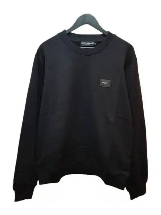 Men's Small Logo Patch Sweatshirt Sweatshirt Black - DOLCE&GABBANA - BALAAN 2