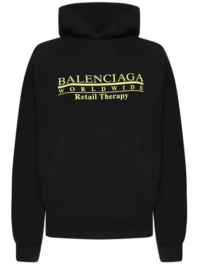 Women's World Wide Retail Therapy Logo Hoodie Black - BALENCIAGA - BALAAN 1