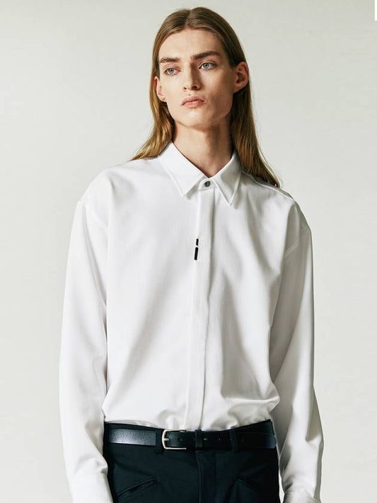 Vertical tip basic shirt relaxed fit white - S SY - BALAAN 1