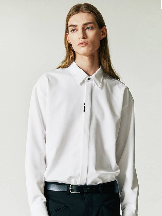 Vertical Tip Basic Relaxed Fit Long Sleeve Shirt White - S SY - BALAAN 2