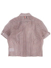 Women's Check Pattern Bow Blouse - THOM BROWNE - BALAAN 3