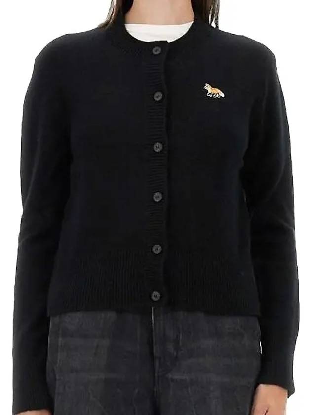 Baby Fox Patch Wool Cardigan Black - MAISON KITSUNE - BALAAN 9