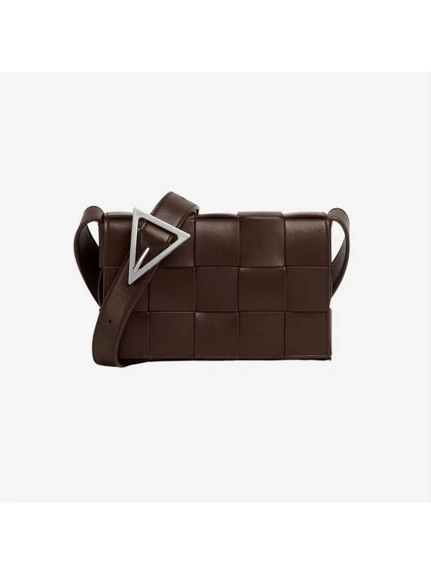 Cassette Intrecciato Small Leather Cross Bag Brown - BOTTEGA VENETA - BALAAN 2