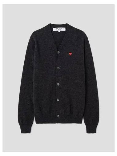 Men s Small Red Heart Wappen Spring Fall Cardigan Gray Domestic Product GM0023011139207 - COMME DES GARCONS PLAY - BALAAN 1