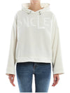 Women's Overfit Logo Hooded Top White - MONCLER - BALAAN.