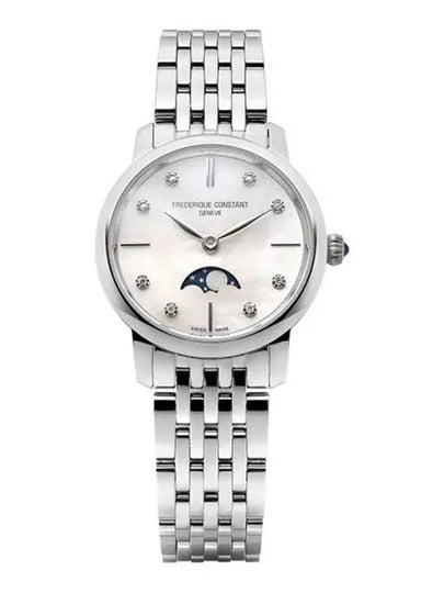 Women's Slim Moon Phase 30mm Metal Watch Silver - FREDERIQUE CONSTANT - BALAAN 2