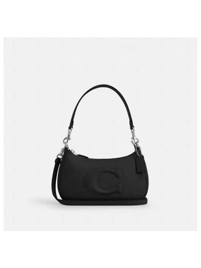 Women's Terry Leather Shoulder Bag Black - COACH - BALAAN 2