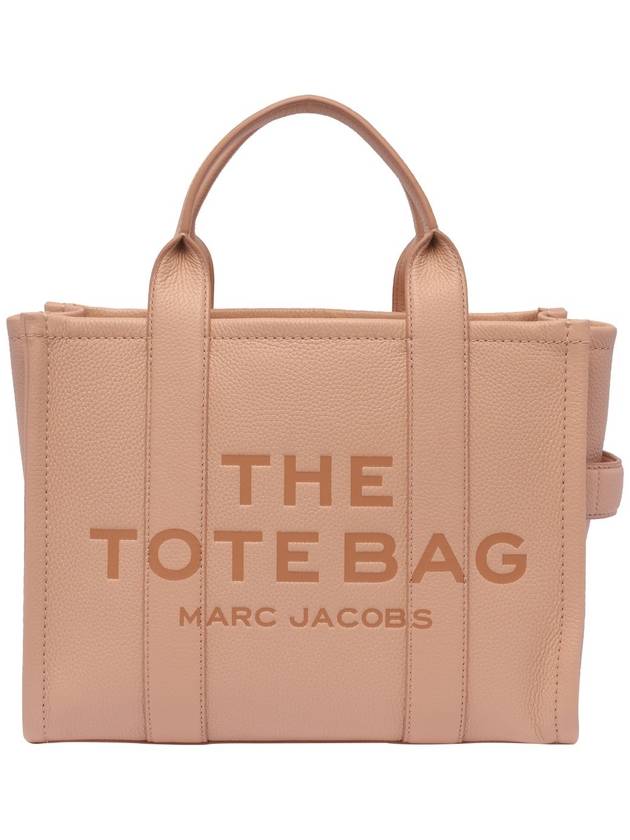 Logo Medium Leather Tote Bag Pink Rose - MARC JACOBS - BALAAN 7