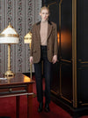 Wool Herringbone Leather Half Coat Brown - DEFEMME - BALAAN 3