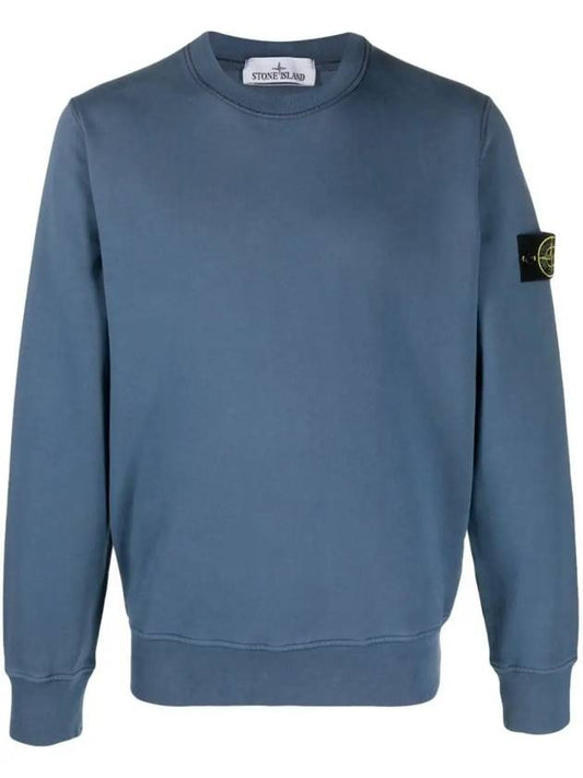 Wappen Patch Garment Dyed Sweatshirt Blue - STONE ISLAND - BALAAN 1