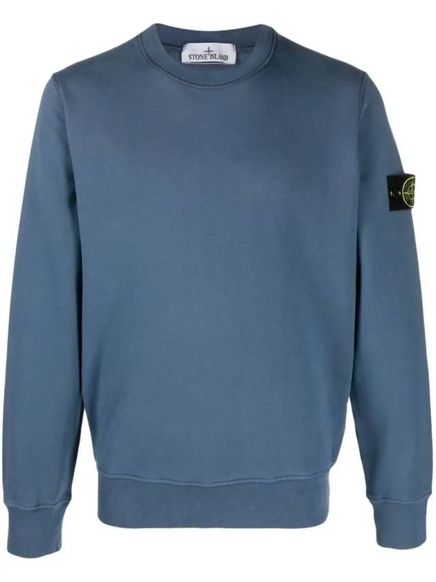 Wappen Patch Garment Dyed Sweatshirt Blue - STONE ISLAND - BALAAN 2