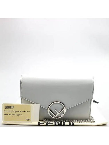 8BS006 Sky Leather F is Fendi WOC Chain Cross Bag - FENDI - BALAAN 1