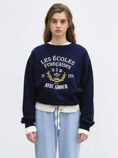 ECOLE ARTWORK SWEATSHIRT NAVY - BENSIMON - BALAAN 1