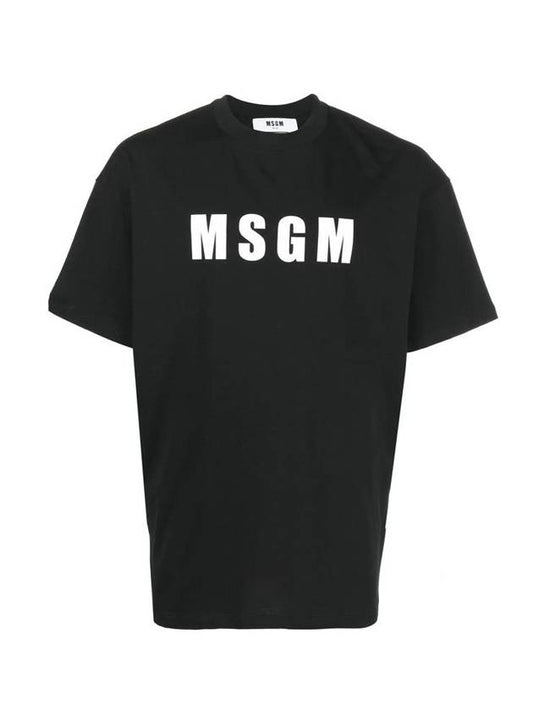 logo print short sleeve t-shirt black - MSGM - BALAAN 1