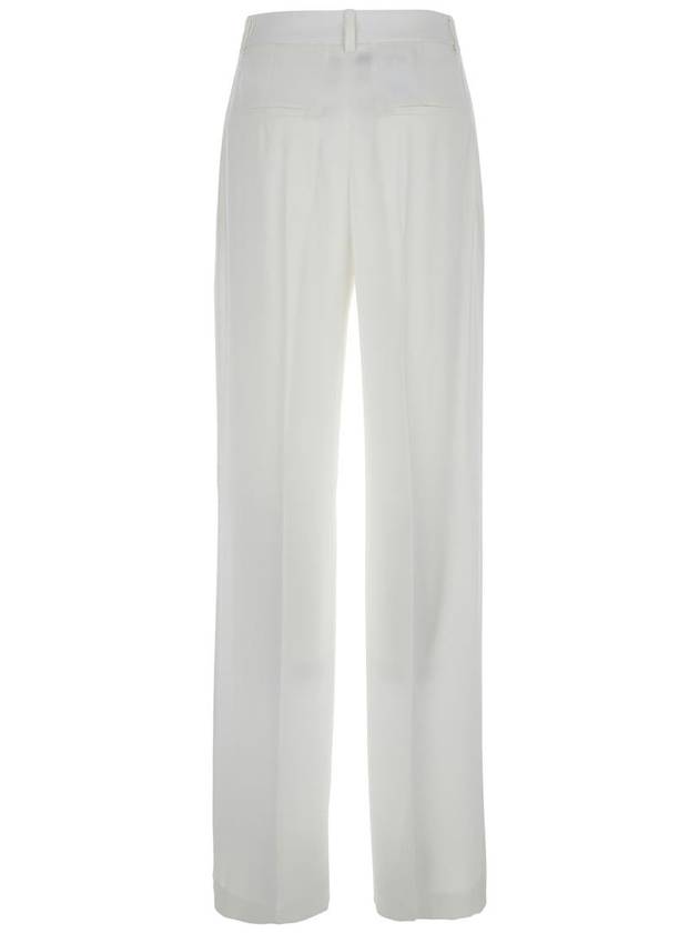 White Pants With High Waist And Belt Loops In Silk Blend Woman - ALBERTA FERRETTI - BALAAN 2