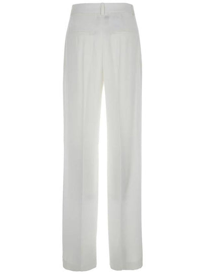 White Pants With High Waist And Belt Loops In Silk Blend Woman - ALBERTA FERRETTI - BALAAN 2