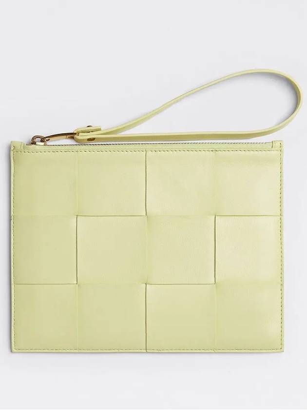 Maxi Intrecciato Bill Clutch Bag Lemon Washed - BOTTEGA VENETA - BALAAN 3