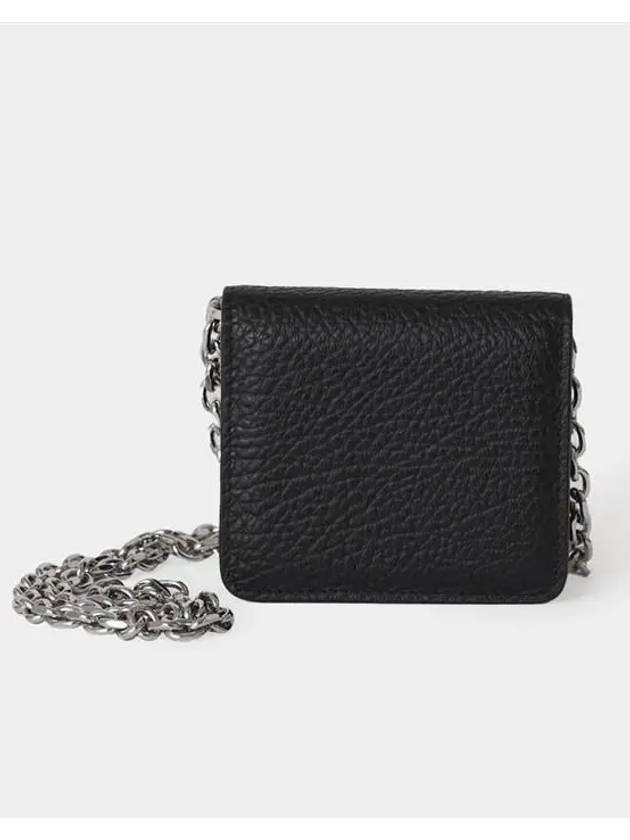 Embroidery Logo Chain Cald Wallet Black - MAISON MARGIELA - BALAAN 6