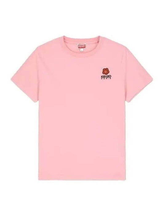 Flower embroidery short sleeve t shirt pink - KENZO - BALAAN 1