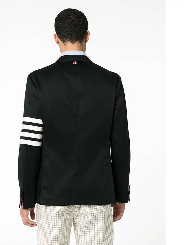 4 Bar Armband Cotton Blazer Jacket Navy - THOM BROWNE - BALAAN 6