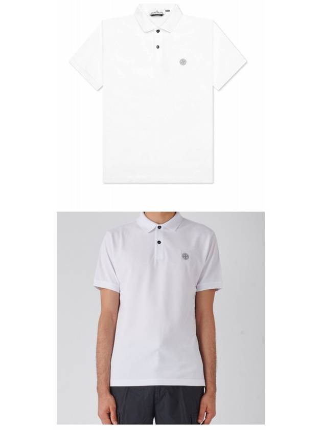 Compass Patch Short Sleeve Polo Shirt White - STONE ISLAND - BALAAN 5