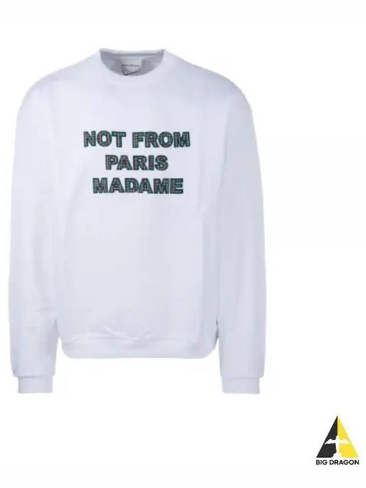 Drold Monsieur Slogan Sweatshirt White Green SW113 CO001 - DROLE DE MONSIEUR - BALAAN 1