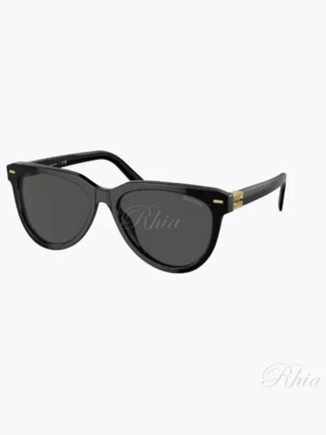 Logo Temple Oval Frame Sunglasses 0MU 12ZS 16K5S0 - MIU MIU - BALAAN 1