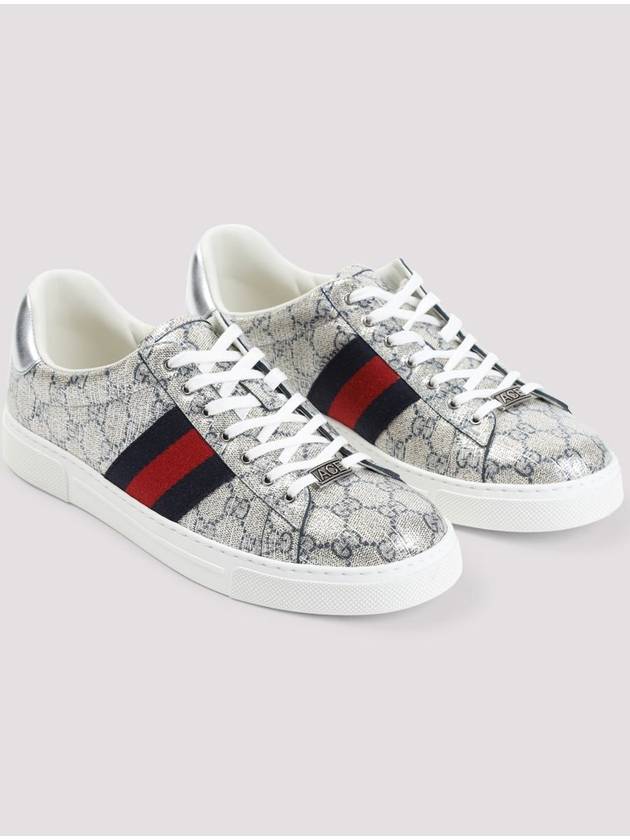 Ace Low Top Sneakers Beige Blue - GUCCI - BALAAN 4