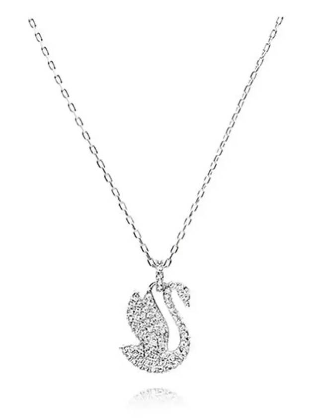 Women's Iconic Swan Pendant Necklace Silver - SWAROVSKI - BALAAN 4